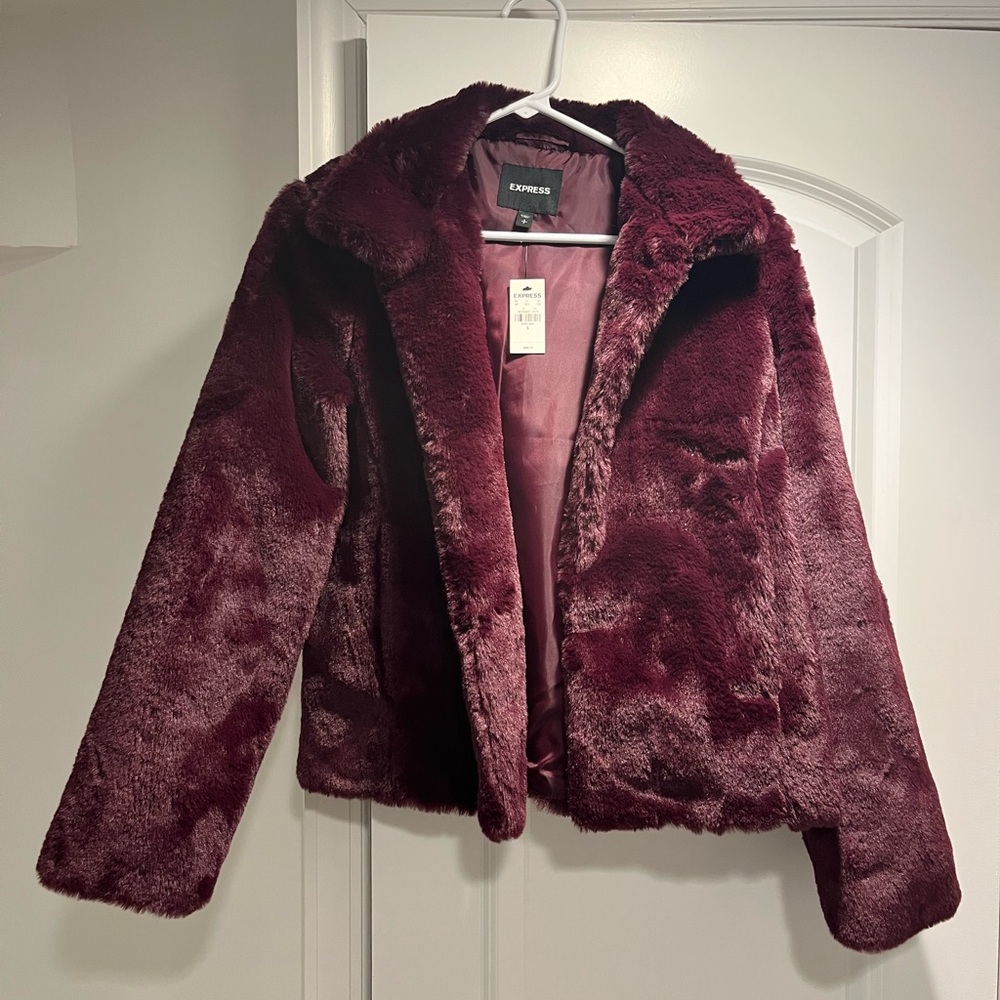 Express Cozy Faux Fur Coat